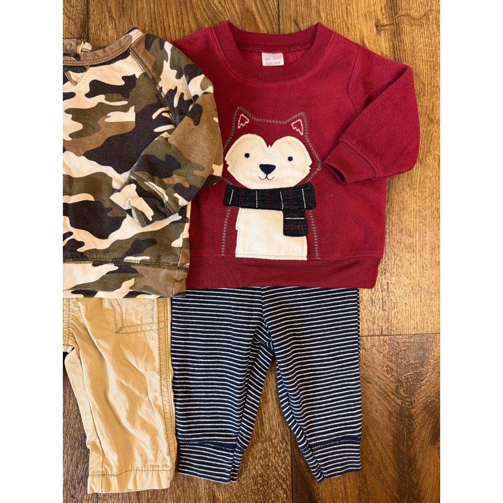 Baby Boy 3 Months Outfits Lot Jeans Sweat Pants Shirts Long Sleeved Clothes Camo - Picture 5 of 16